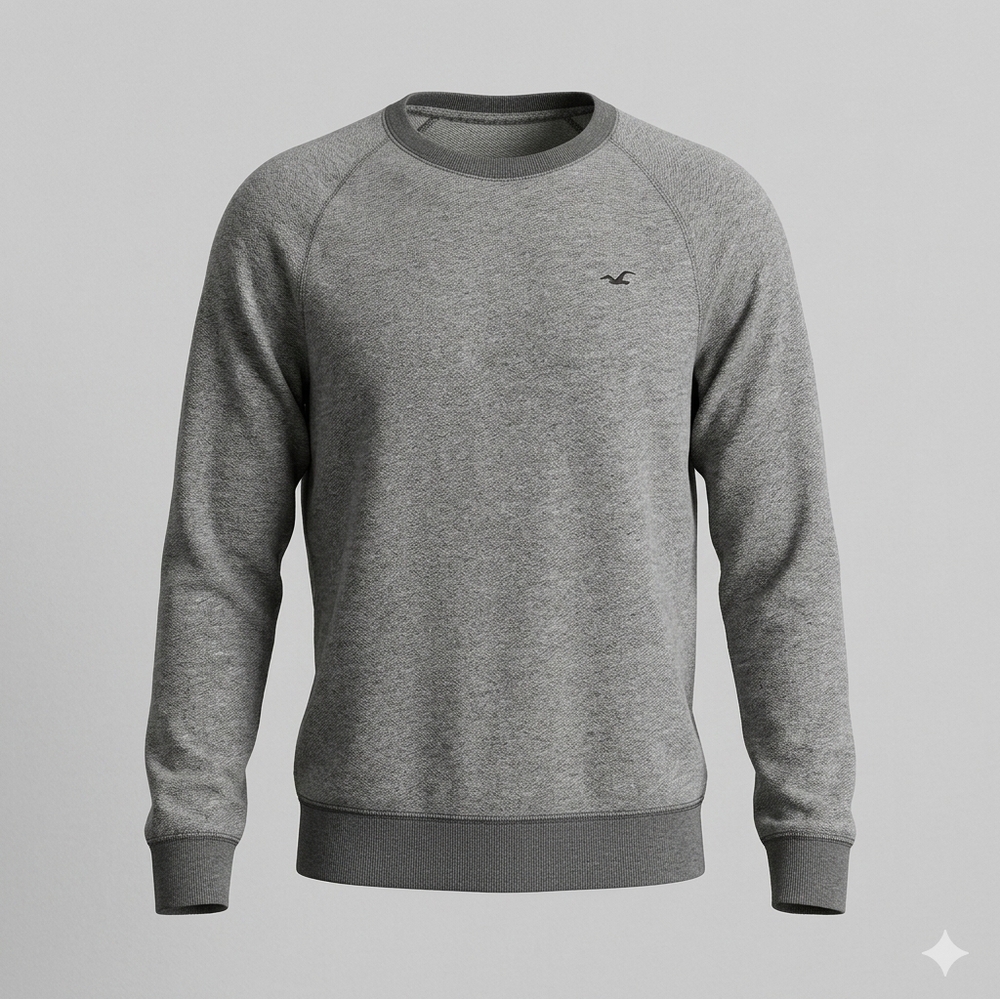 Hollister Mens Gray Thermal Knit Long Sleeve Shirt Medium